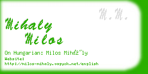 mihaly milos business card